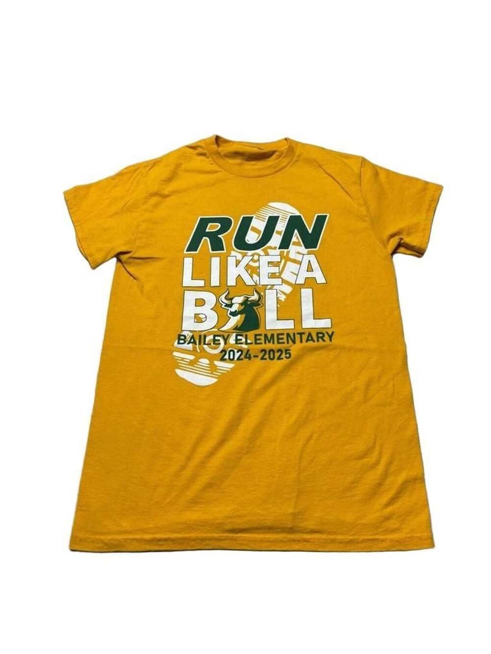 Bailey Elementary Run Like A Bull T-Shirt 2024-2025 Gold Yellow-Youth  Large